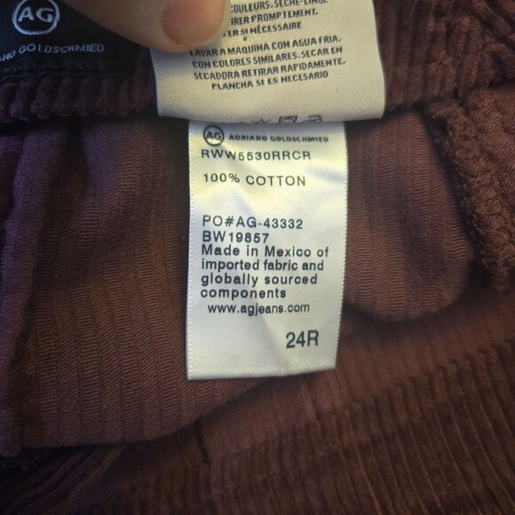 AG Adriano Goldschmied Women's Bernadette Corduroy Mini Skirt Burgundy 24R Fall - Picture 10 of 10
